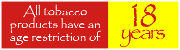 All tobacco products have an age limit of 18 years